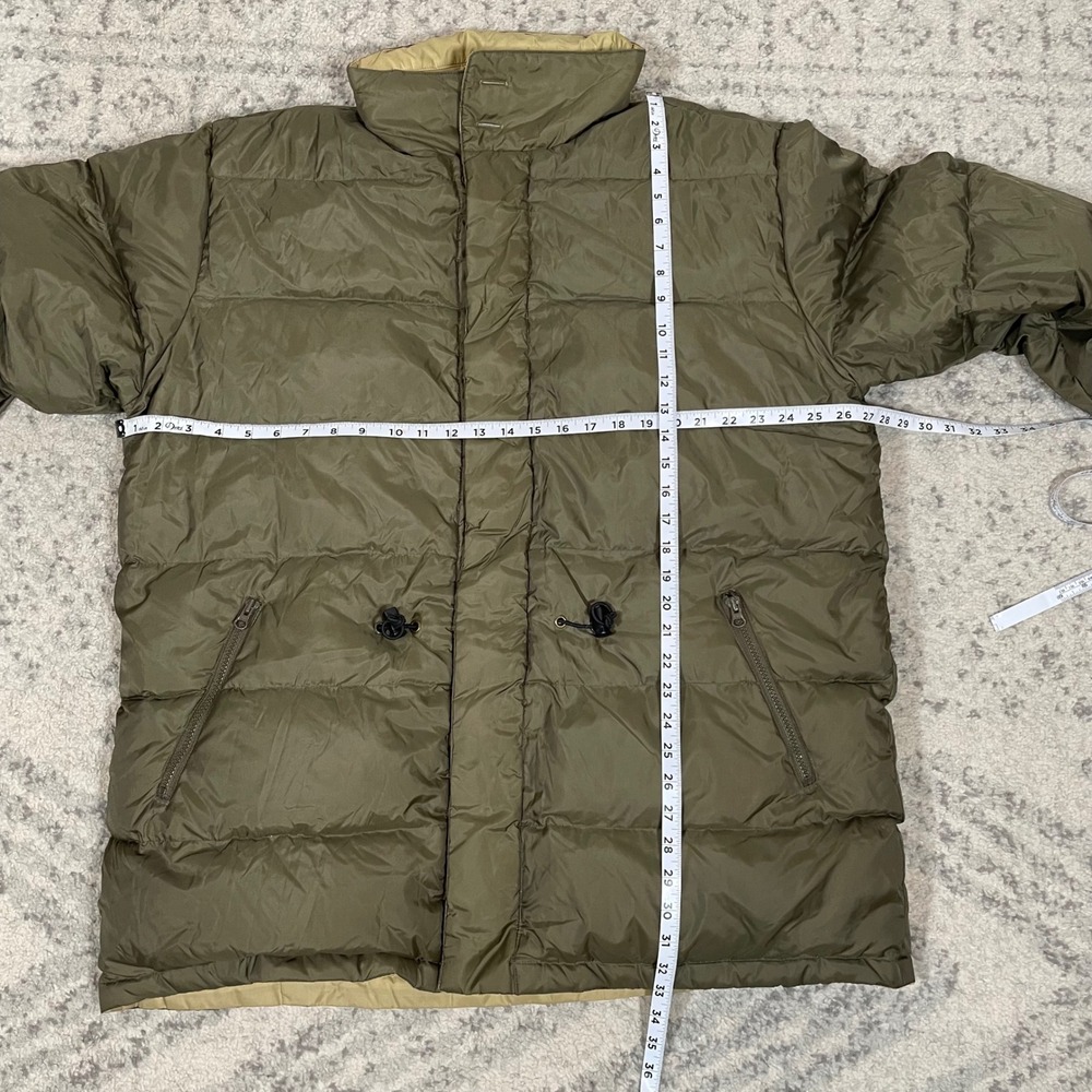 American Eagle Outfitters Reversible Down Puffer Jacket Hideaway Hood Mens L Y2K - Picture 6 of 9